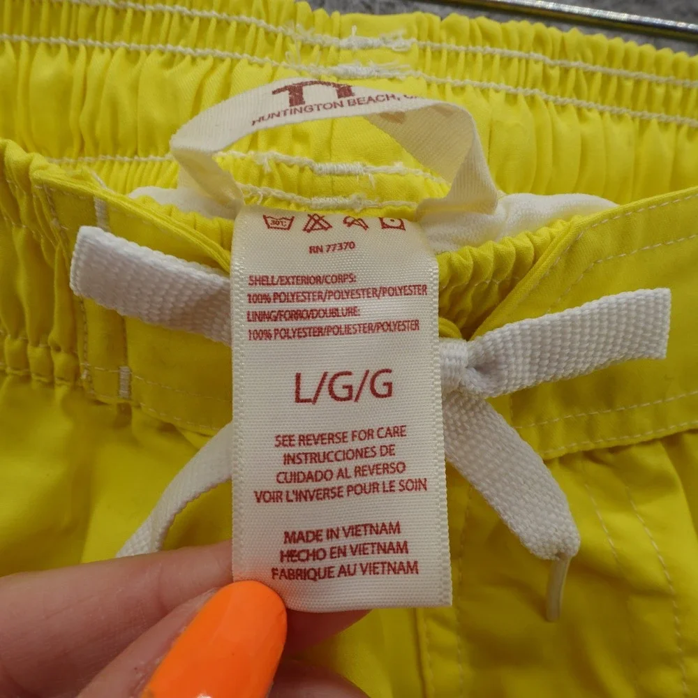 TYR Challenger Swim Trunks Large Yellow Mens Mesh Lined Quick Dry Pockets NWT‎